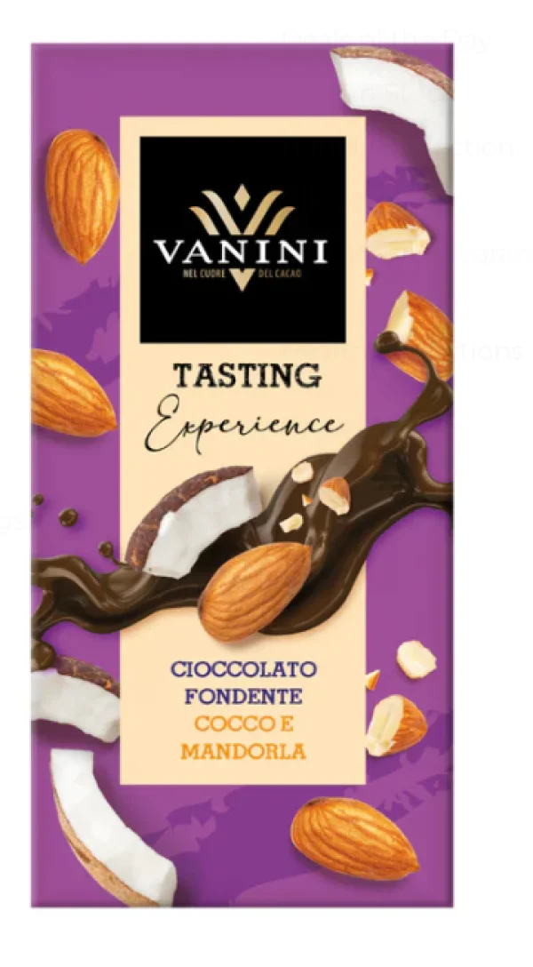 Ciocolata neagra cu nuca de cocos si migdale (75 g)