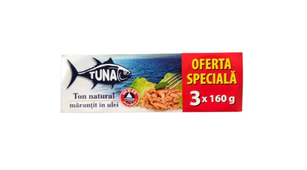 Ton in ulei maruntit 3*160gr