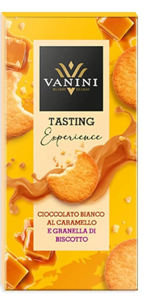 Ciocolata alba cu caramela si biscuit (75g)